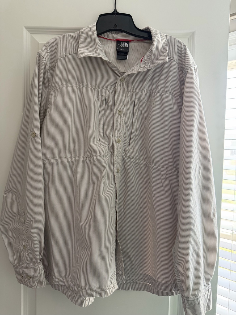 The North Face Mens XL Striped Long Sleeve Fishing Hiking Shirt Ventilation